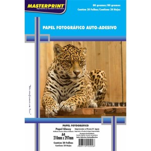 Papel Fotografico Inkjet A4 Glossy Adesivo 80g.-067541-24563