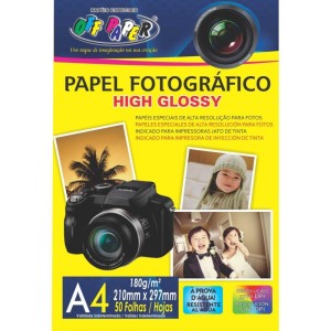 Papel Fotografico Inkjet A4 High Glossy 180g-062133-63011