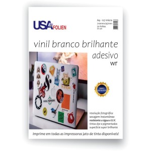 Papel Fotografico Inkjet A4 Vinil Adesivo Branco-105906-80986