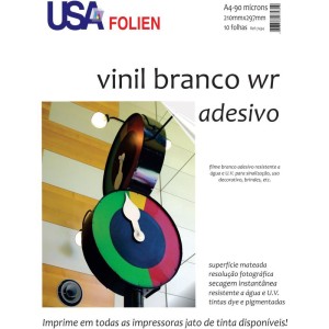 Papel Fotografico Inkjet A4 Vinil Branco Adesivo 90g-073258-27734