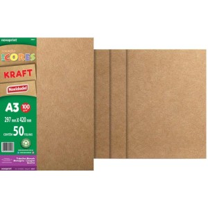 Papel Kraft Folha Kraft A3 50fls 100g.-083079-85275