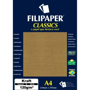 Papel Kraft Folha Kraft Natural A4 120g. 50fl-090246-13366