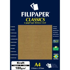 Papel Kraft Folha Kraft Natural A4 180g.-057217-21773