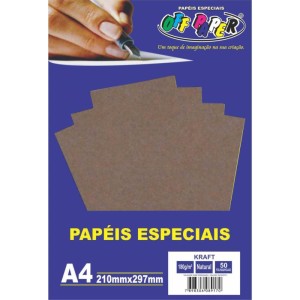 Papel Kraft Folha Kraft Natural A4 180g.-079113-70299