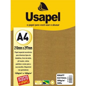 Papel Kraft Folha Usapel Kraft Natural 180g.-077074-56381