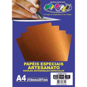 Papel Laminado Lamicote A4 250g Cobre-101974-54373