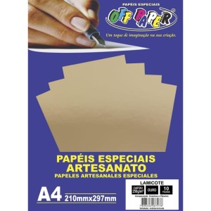 Papel Laminado Lamicote A4 250g Ouro-101967-64126