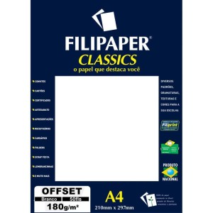 Papel Para Impressao Offset A4 Branco 180gr.-063152-61067