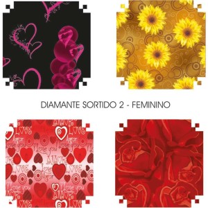 Papel Presente 50x60cm Couche Linha Diamante Feminino Ii 4md-042968-68172