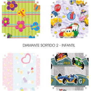 Papel Presente 50x60cm Couche Linha Diamante Infantil Ii 4md-042967-34973