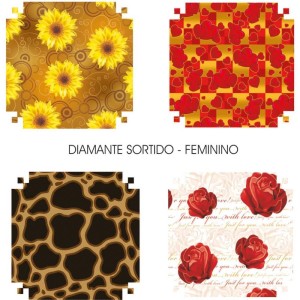 Papel Presente 60x96cm Couche Linha Diamante Feminino 4mod.-042964-19596