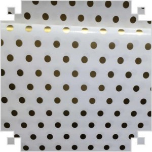 Papel Presente Bobina Couche 40cm.mod.336 Bolinhas Ouro-061009-32128