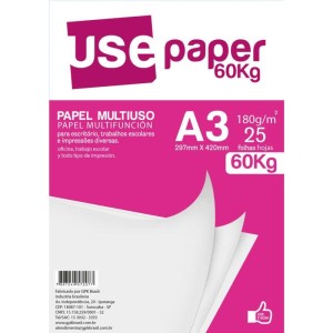 Papel Sulfite A3 60 Kilos Branco 180g-050814-34914