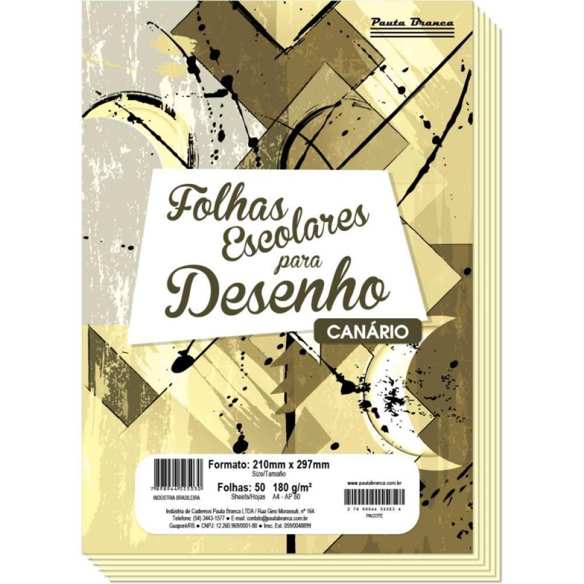 Papel Sulfite A4 Colorido Ap60 180g 60kg. Canario 50fls.-081375-78341