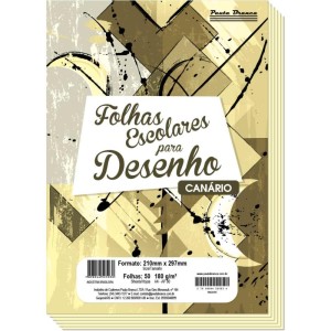 Papel Sulfite A4 Colorido Ap60 180g 60kg. Canario 50fls.-081375-78341