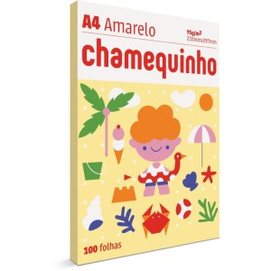 Papel Sulfite A4 Colorido Chamequinho 75g Amarelo-080215-27020
