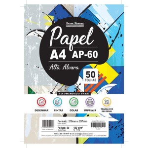 Papel Sulfite A4 Ap60 180g 60kg. Branco 50fls.-054340-92018