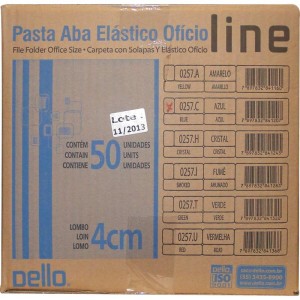 Pasta Aba Elastica Plastica Oficio 40mm Azul Delloline-052187-60698