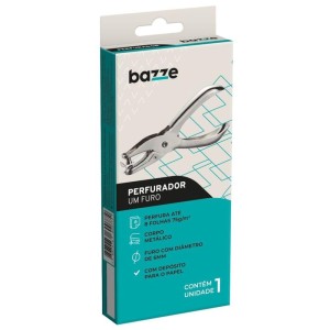 Perfurador De Papel 1 Furo Bazze Metal 6mm 8fls.-100126-56647