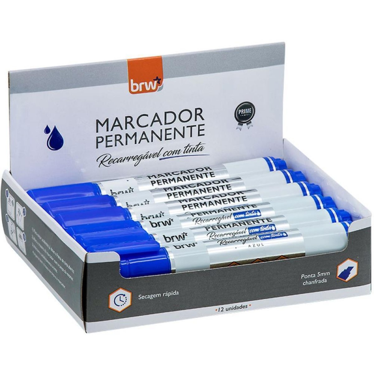 Pincel Marcador Permanente Linha Prime Recarregavel Azul-105702-81488