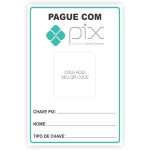 Placa De Sinalizacao Pague C/pix 16x25cm.-104811-91298