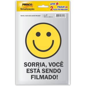 Placa De Sinalizacao Vc Esta Sendo Filmado 14x19cm-089875-23886