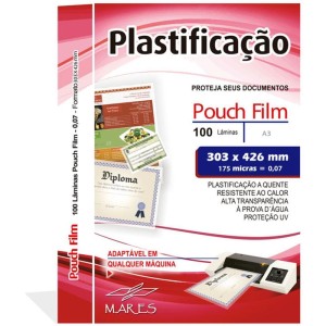 Plastico Para Plastificacao Pouch Film A-3 303x426mm 0,07-087919-43886