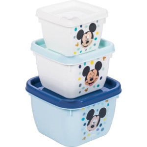 Pote Plastico Conj. 3 Potes Conect Qd Mickey-105283-42592