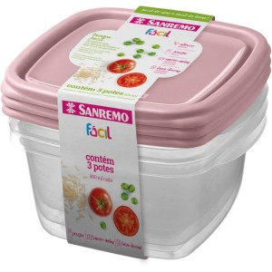 Pote Plastico Conj. 3 Potes Facil 800ml (s)-090361-19339