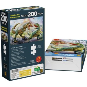 Quebra-cabeca Cartonado Batalha Dos Dinossauros 200pcs-034202-11520