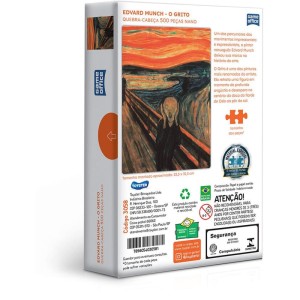 Quebra-cabeca Cartonado Edvard Munch O Grito 500p Nano-106647-13293