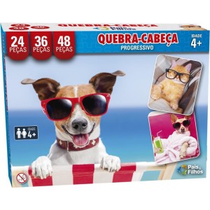 Quebra-cabeca Cartonado Pets Progressivo 24/36/48 Pcs-071781-94048