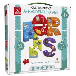 Quebra-cabeca Madeira Aprendendo O Abc 52pcs-107340-88540