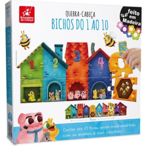 Quebra-cabeca Madeira Bichos Do 1 Ao 10 30pcs-107368-51742