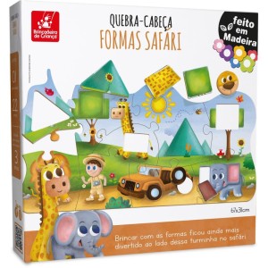 Quebra-cabeca Madeira Safari Formas 22pcs-107367-51880