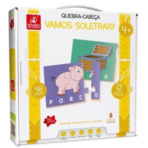 Quebra-cabeca Madeira Vamos Soletrar 48pcs-107337-77719