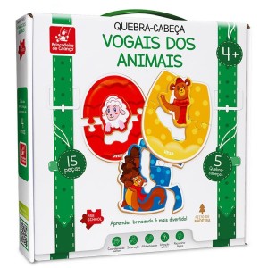 Quebra-cabeca Madeira Vogais Dos Animais 15pcs-107339-75144