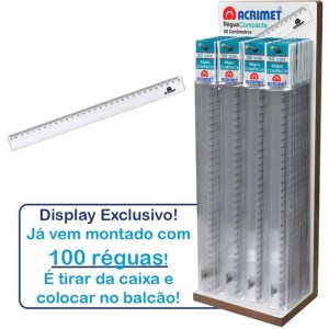 Regua De Poliestireno Compacta Cr.30cm Display C/100-106005-56864