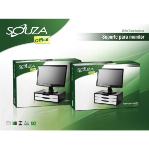 Suporte Para Monitor 2gavetas 39x26x12 Mdf Pt/bc-051768-88451