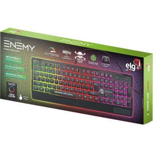 Teclado Multimidia Usb Gamer Enemy Preto C/iluminacao-094249-75324