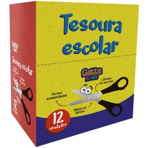 Tesoura Escolar Inox Cabo Preto 13cm-102817-51603