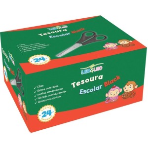 Tesoura Escolar Preta 13cm-062224-31610