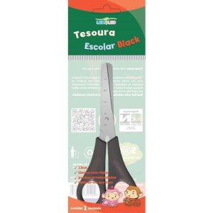 Tesoura Escolar Preta 13cm-062224-51165