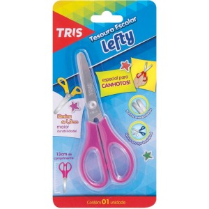 Tesoura Escolar Tris Lefty P/canhoto 13cm.-082555-32554