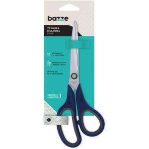 Tesoura Bazze B7200 21,5cm Inox Azul-091919-75516