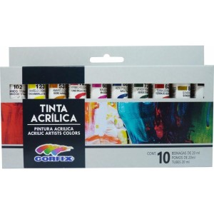 Tinta Acrilica 10 Cores Bisnaga 20ml.-104796-65047