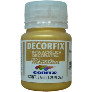 Tinta Acrilica Decorfix Metalica 37ml Ouro Pa-084230-36910