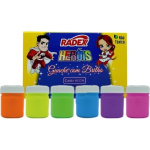 Tinta Guache 015ml 06 Cores C/brilho Asuper-075611-51348