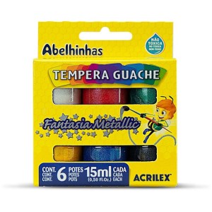 Tinta Guache 015ml 06 Cores Fantasia Metal-104570-91305