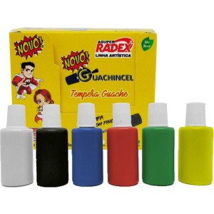 Tinta Guache 015ml Escolar 18ml C/pincel 6 Cores-019276-57703